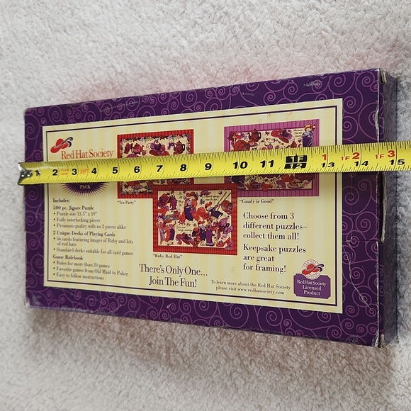 Red Hat Society Jigsaw Puzzle and Card deck & Game Book, NWT imperfect box - Picture 8 of 9